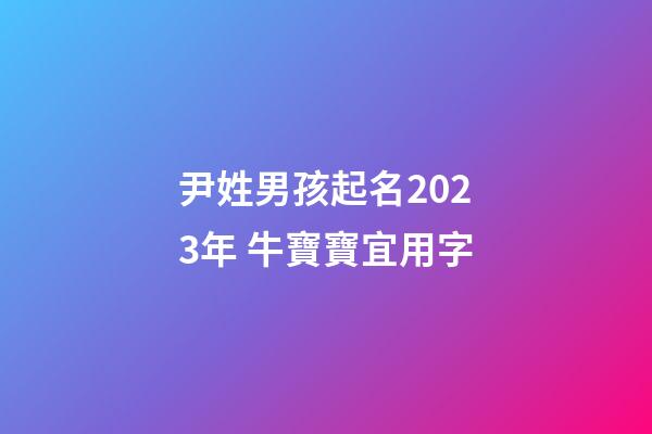 尹姓男孩起名2023年 牛寶寶宜用字